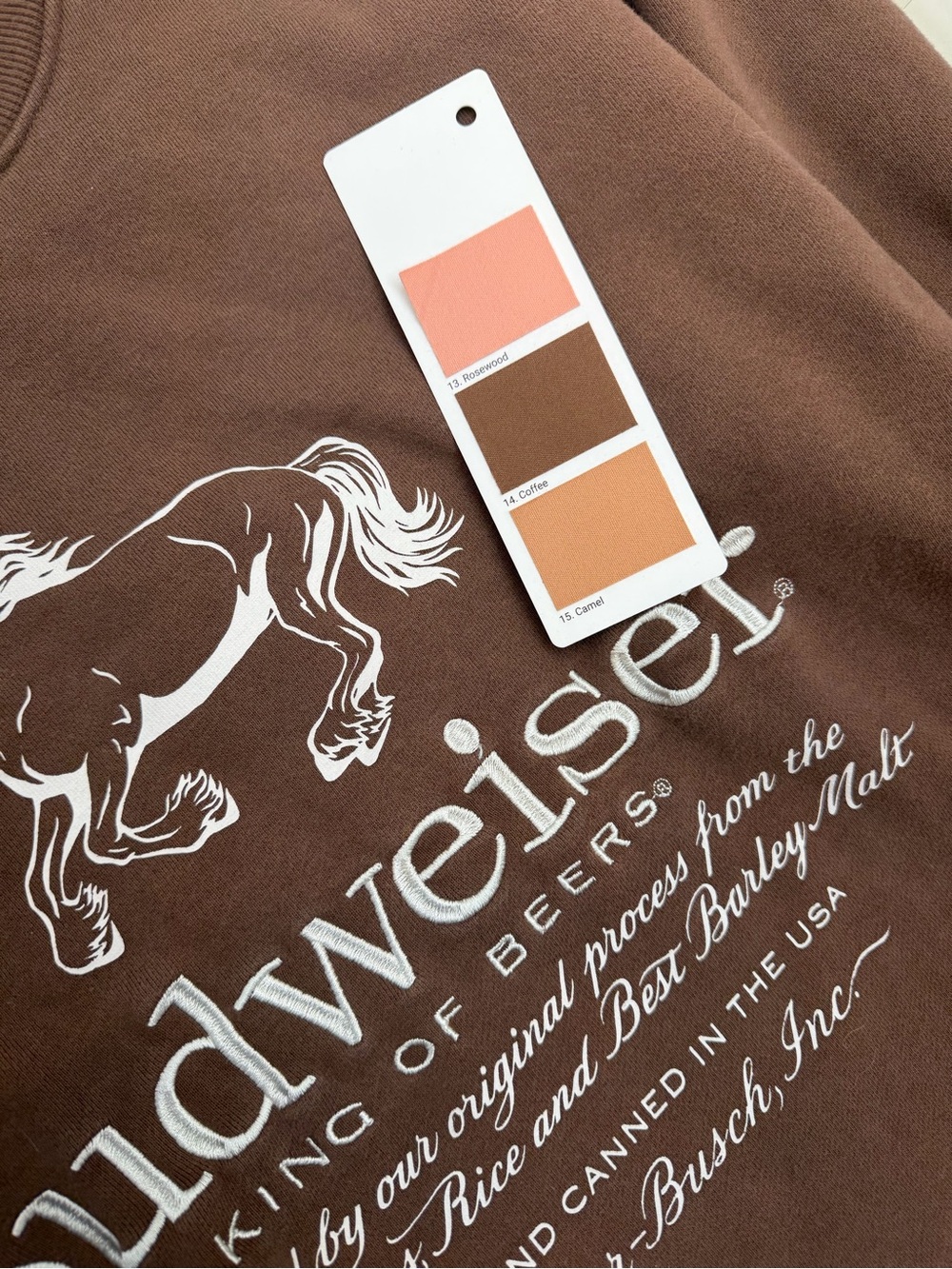 PacSun Brown Budweiser Logo cropped oversized Sweatshirt - Picture 5 of 5